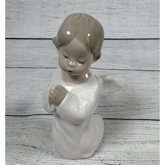Lot 3 Lladro #4538 4539 #4541 Porcelain Figurine Angels Praying Laying Thinking - Picture 3 of 16